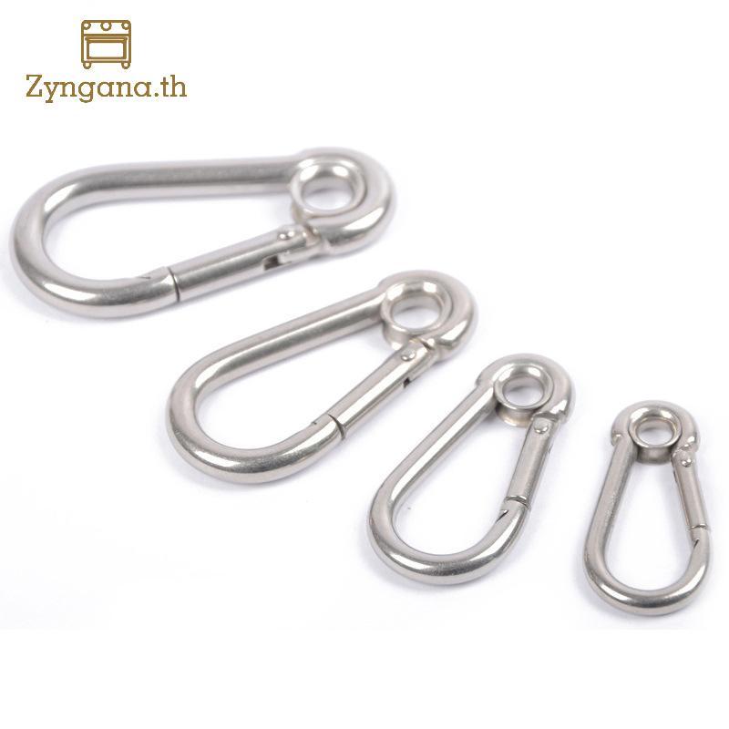 Zyngana M4 M5 M6 M7 M8 สแตนเลส Carabiner Carbine Snap Hook พร้อมตาไก่สปริง Bule Key แหวน TH