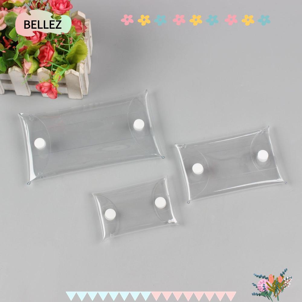 BELLEZ Zero Wallet, PVC with Buckle Coin Purse, Style Waterproof Transparent Multi-size Card Holder 