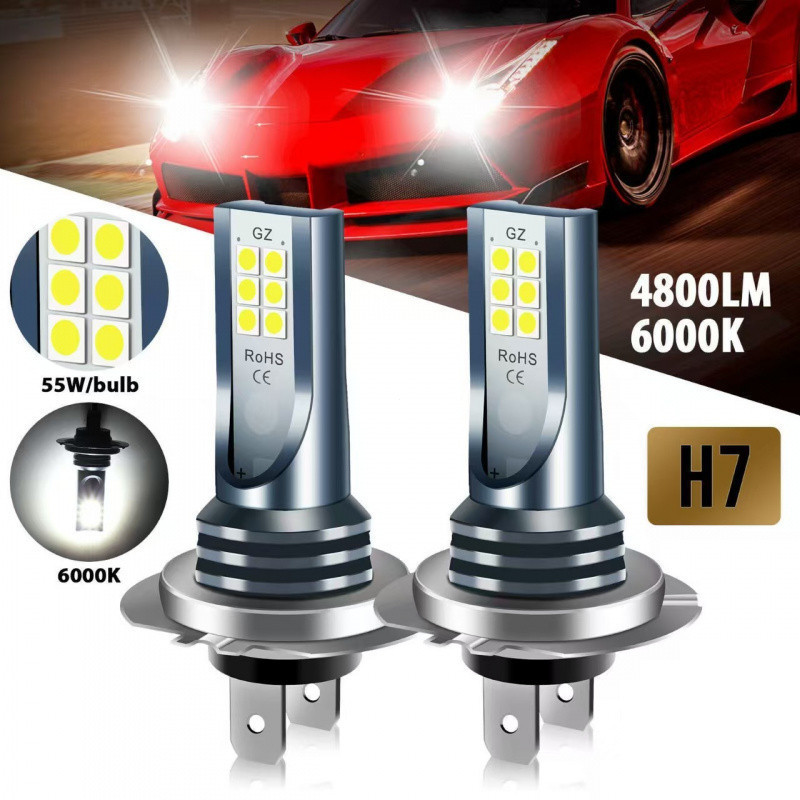 H7 หลอดไฟ LED H4 รถหมอกหลอดไฟ 55 W Super-Bright 6000 K ไฟ LED สีขาวสําหรับยานพาหนะ High Power ไฟหน้า