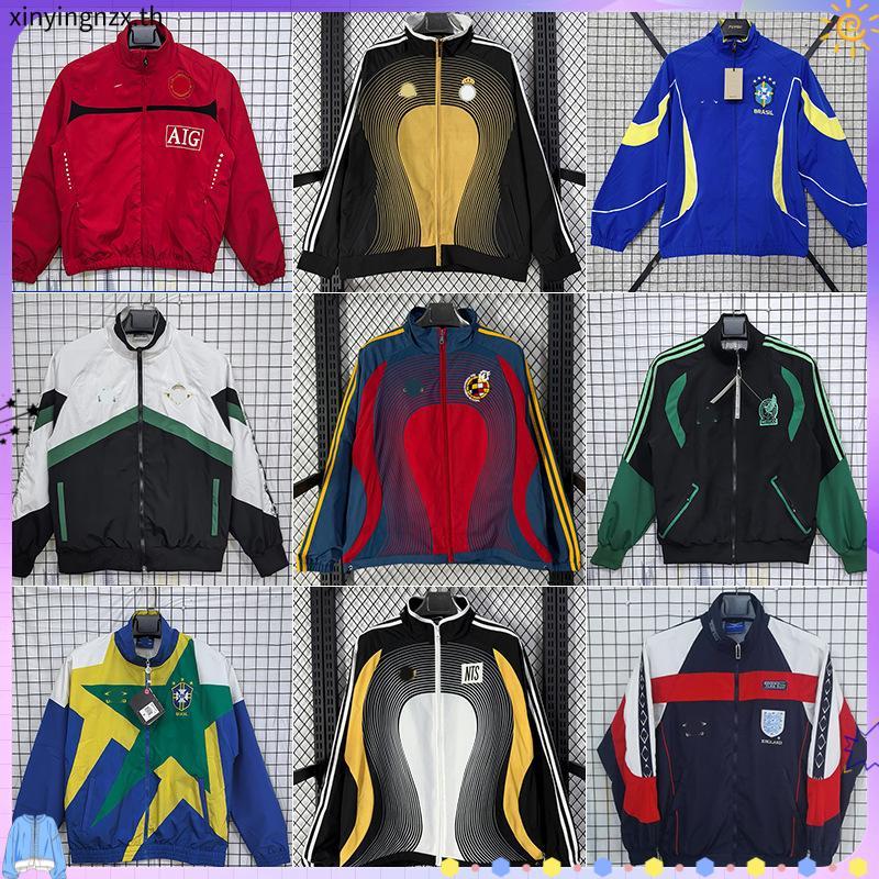 Retro Napoli Jacket 1988-89 สไตล์ฟุตบอลสำหรับผู้ชาย สีน้ำเงิน กันลม เหมาะสำหรับฤดูร้อน