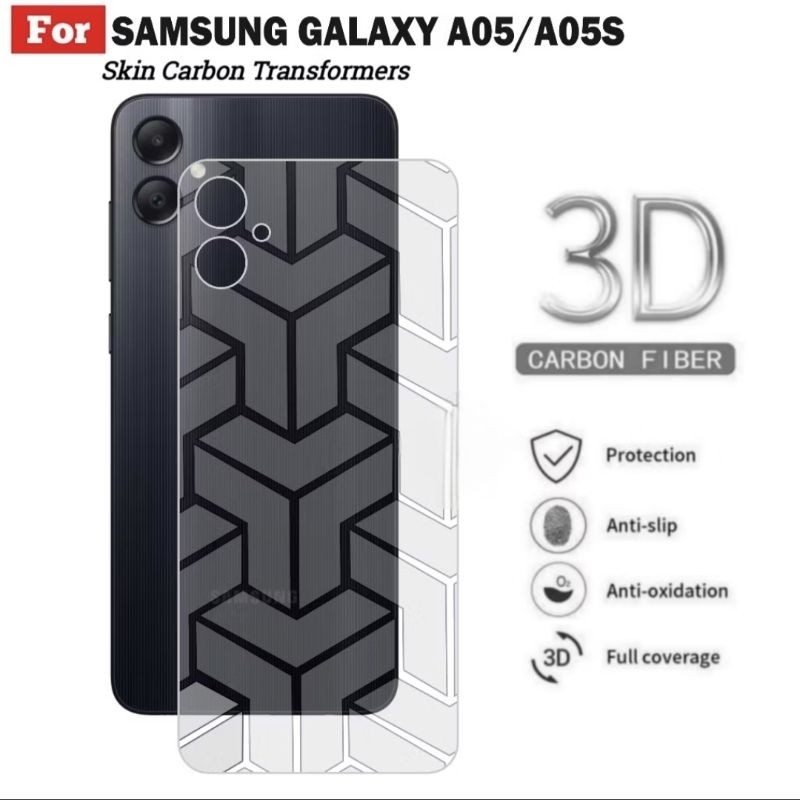 Samsung A05 A05s Carbon Skin Transformers Motif Garskin Back Protector จัดส่งฟรี