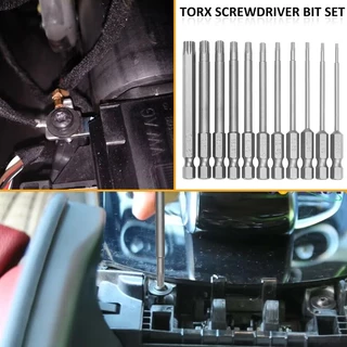 11 /12 Torx ชุดดอกสว่านกลวง 50/75/100มม. T5-T40ชุดหัวไขควงดอกไขควง/