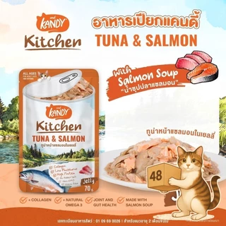 (ยกลัง 48 ซอง) Kandy Kitchen แคนดี้ คิทเช่น อาหารเปียกแมว เนื้อแน่น หอมซุป สำหรับแมวทุกวัย เปียกแมว