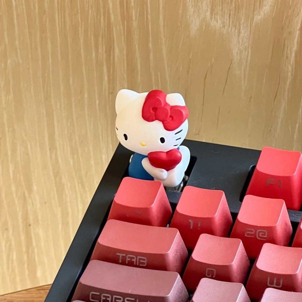 น่ารัก Kitty Love Kitty Merchanting Keycap ปุ่มกดสามมิติน่ารักที่ไม่ซ้ํากัน Creative Mechanical Keyb