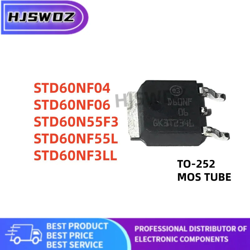10pcs STD60N55F3 STD60NF55L STD60NF04 STD60NF06 STD60NF3LL TO-252 MOS หลอด mos ในสต็อกชิป 9KZG