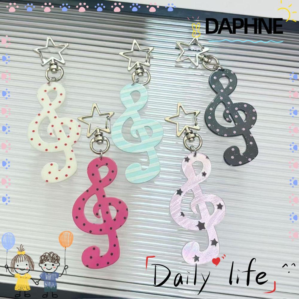 DAPHNE พวงกุญแจอะคริลิค,พวงกุญแจโน้ตดนตรี Kawaii การ์ตูน, INS DIY คู่มือจี้โทรศัพท์มือถือหวาน