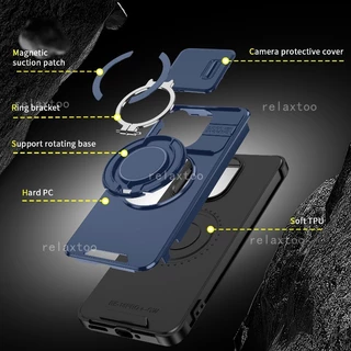 เกราะกันกระแทก Pushดึงสไลด์กล้องเลนส์ป้องกัน พร้อมแหวนโลหะ สําหรับ Realme 16/16 Pro Plus 5G 4G