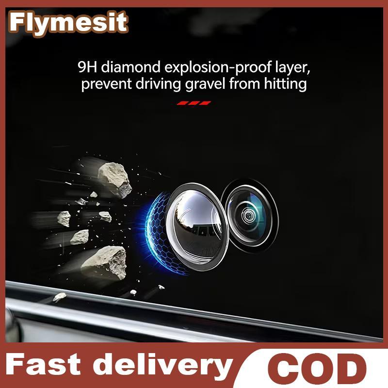 Flymesit Baup ตัวป้องกันเลนส์กล้อง Universal Fit สําหรับรถยนต์ 2 ชิ้นหรือ 10 ชิ้น Pa Anti Glare กันฝนสําหรับกล้องมองหลัง EN