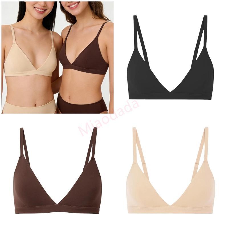 MDD ผู้หญิงสามเหลี่ยมคัพ Bra ผ้ายืดผ้าไนลอน Underwire V คอ Plunge Bralette