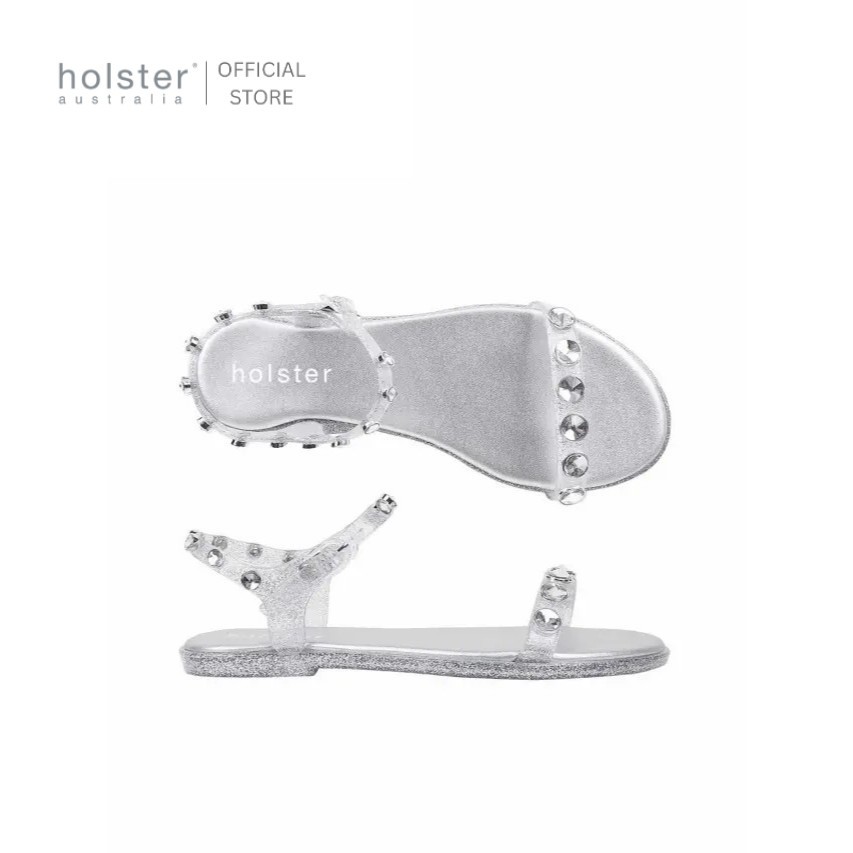 Holster รองเท้าแตะรัดส้นผู้หญิง Halo Glitter สี Clear