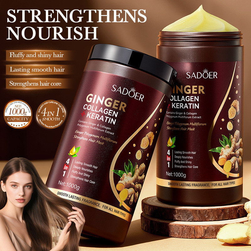 [คลังสินค้าพร้อม] Ready Stock Ginger Ginseng Hair Mask SADOER Polygonum Multiflorum Strong Nourishin