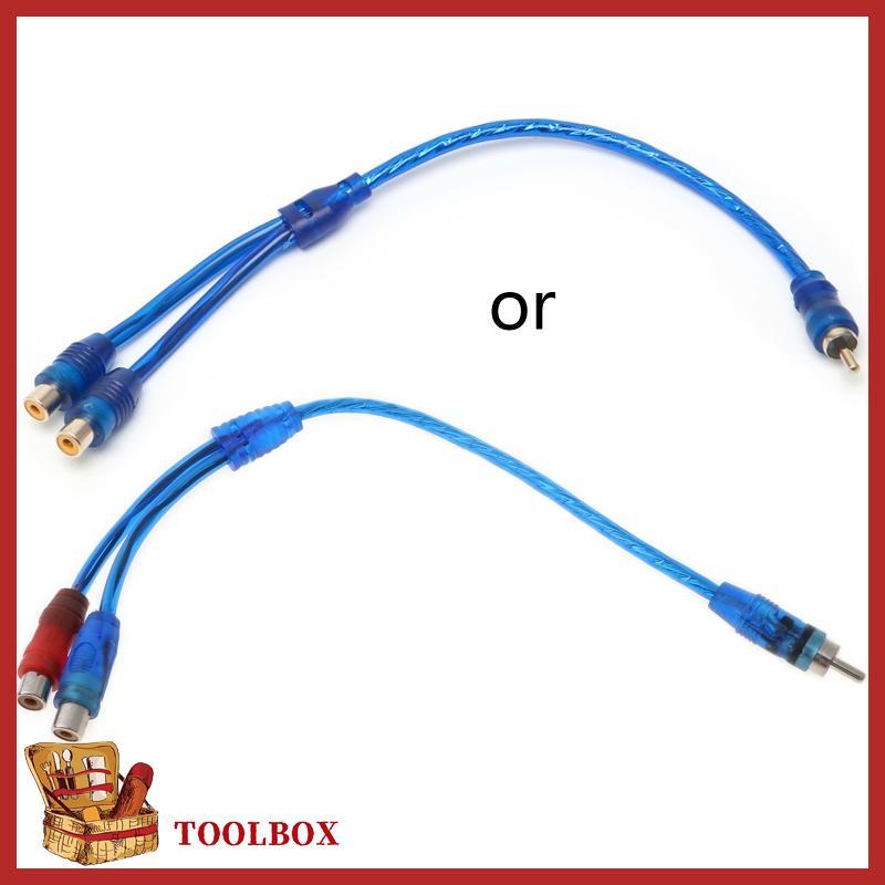 TOOLBOX รถ MP3 o RCA 1 ชาย 2 หญิง Y Splitter Cable อะแดปเตอร์สายไฟ