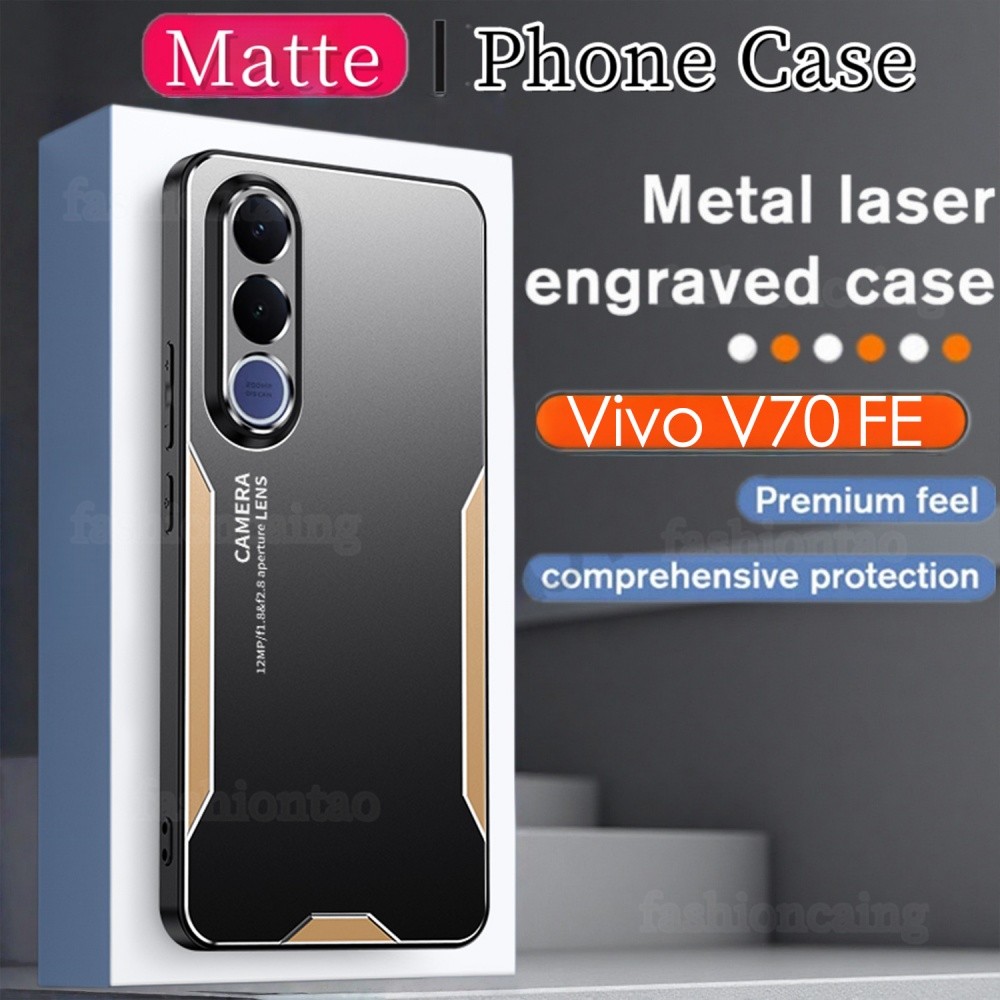 ปลอกสําหรับ Vivo V70 V 70 FE V70FE V70Elite V70Lite VivoV70 FE VivoV70FE 2026 โลหะ Matte เคสโทรศัพท์ป้องกันลายนิ้วมือเลนส์กล้องกันกระแทก Hard ฝาหลัง