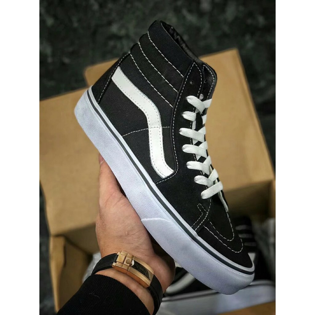 Vans Sk8 Hi Classic Black White High-Top Canvas Shoes Order!! ️