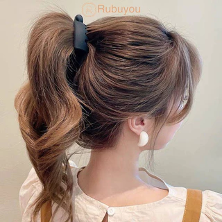 Rubuyou กิ๊บกล้วย สไตล์เกาหลีเรียบง่าย สําหรับมัดผมหางม้า ไม่ทำให้เจ็บหนังศีรษะ นักเรียนสำหรับผู้หญิง-COD💕