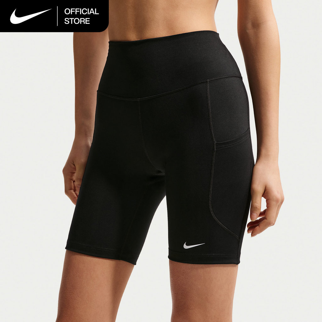 Nike Women's One High-Waisted 8" Biker with Pockets Shorts - Black [FZ6759-013]