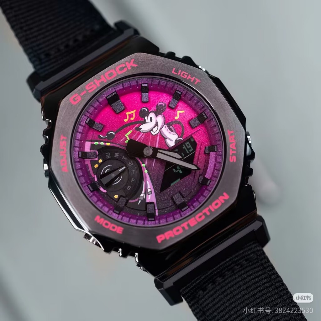 GM-2100CB-1A ผ้าสีดํา DJ willaie นาฬิกาผู้ชายกีฬานาฬิกาโลหะเรซิ่นสายนาฬิกา p675