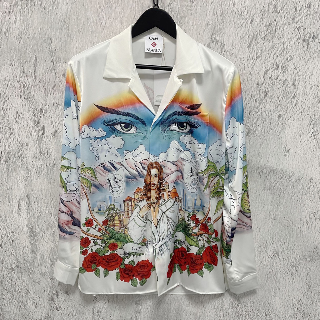 FI7V CASABLANCA Hotel women's Hawaiian-style vacation shirts for men and women couples