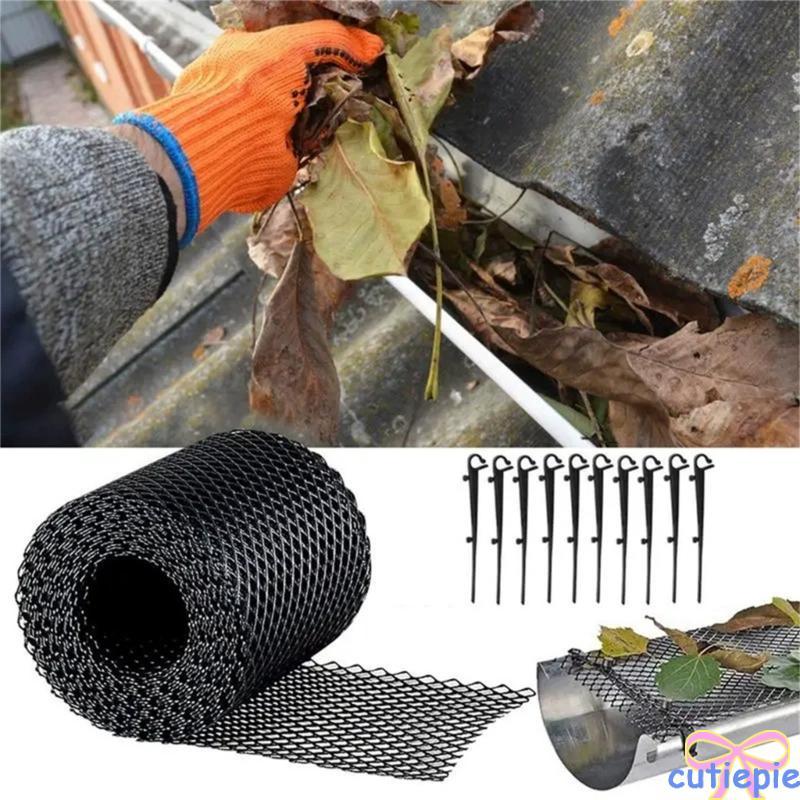 Cutie อเนกประสงค์ Gutter Guard Netting พลาสติก Gutter Guard Mesh พร้อมตะขอคงที่
