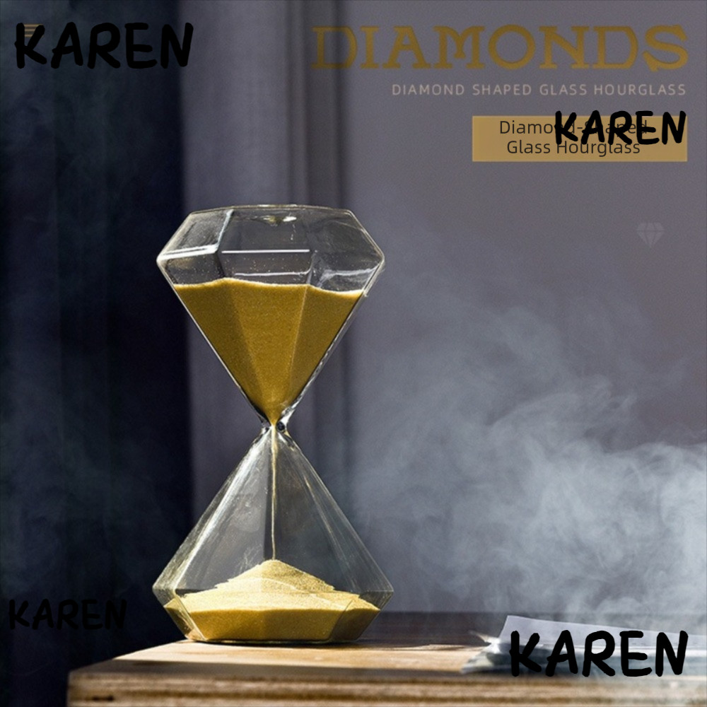 นาฬิกาทราย KARENGOODS รูปทรงเพชร 5 นาที Sandglass ของตกแต่งบ้านนาฬิกาทรายเรียบง่ายคุณภาพสูง