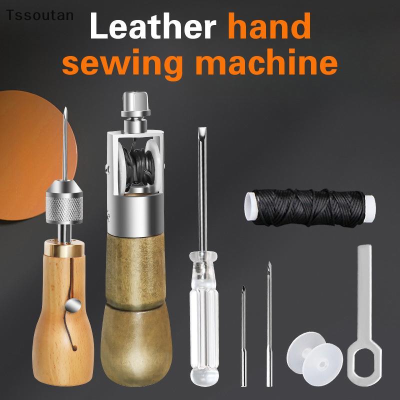 [TSST] จักรเย็บผ้าหนังเย็บ Awl Thread Kit Hand Speedy Stitcher DIY Craft ชุดเครื่องมือทํางาน Shoemaker ผ้าใบซ่อมเครื่องมือ TAN