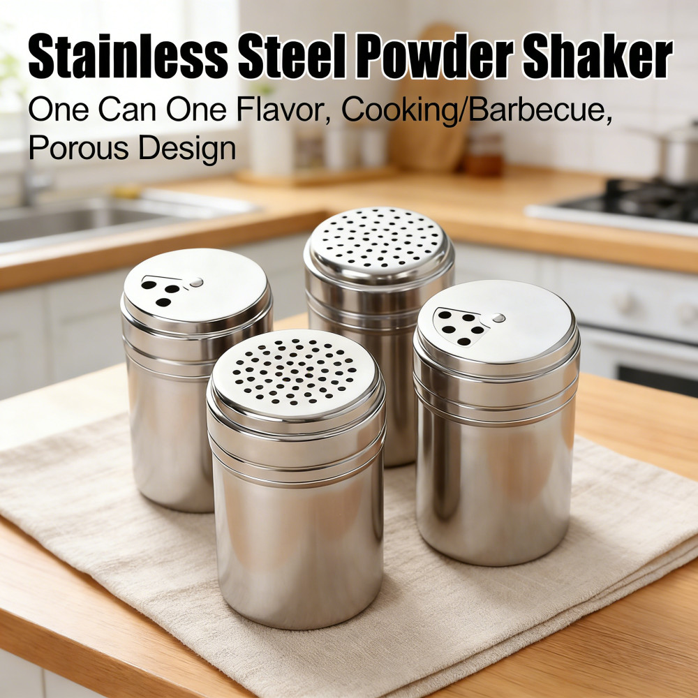 Bottle Sifter Coffee Salt Flour Serbuk Salt Sugar Tube Bekas Shaker Stainless Powder