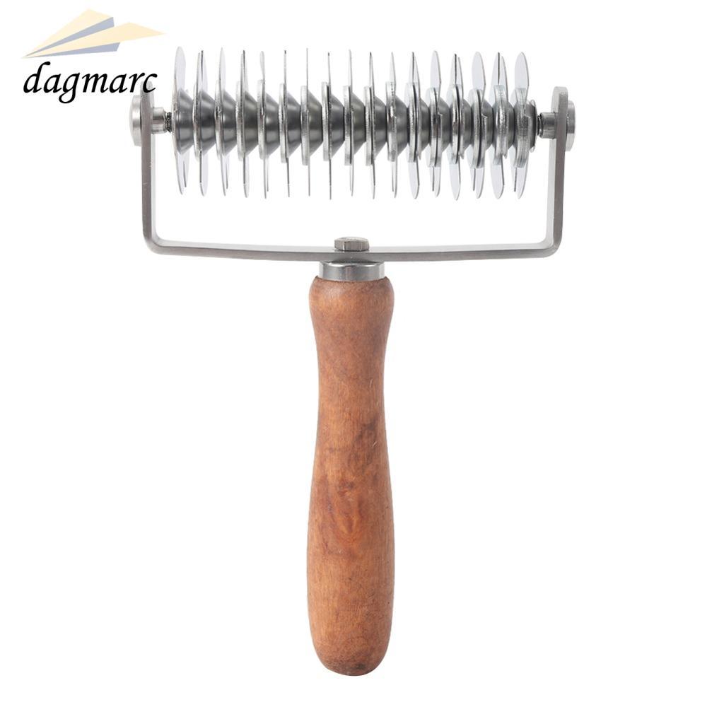DAGMARC Lattice Pastry Cutter, สแตนเลสไม้ Handle Pastry Lattice Roller Cutter, หนา Time-Saver Non-st