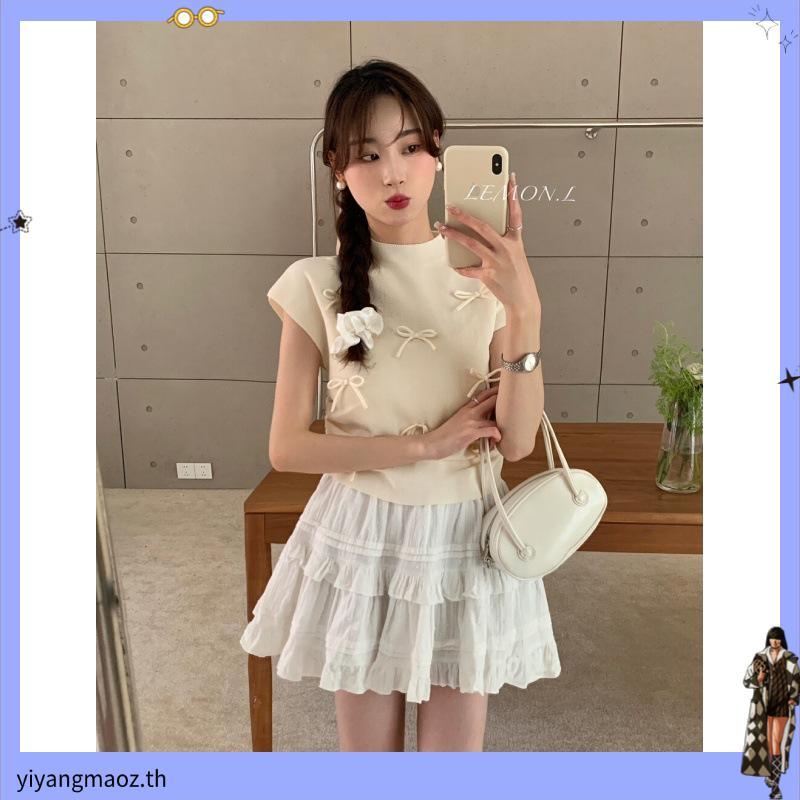 Ff - ZRX KOREAN TOP RIBBON WOMEN FALA / MIRABEL TOP RIBBON COQUETTE / Short Sleeve RIBBON Crop T-shi
