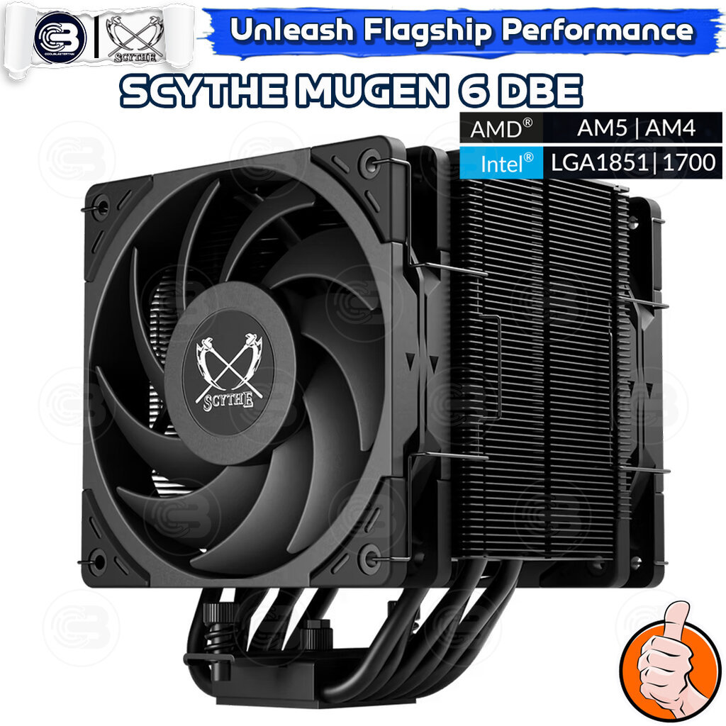 [CoolBlasterThai] SCYTHE MUGEN 6 DBE (Dual Fan Black Edition) CPU Cooler Single Tower 6 Heatpipes (A