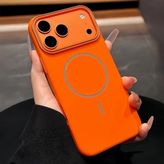 หรูหรา Matte Soft Magnetic เคสโทรศัพท์สําหรับ iPhone 17 Pro Max 16 15 14 13 Pro Max Dual สีซิลิโคนพรีเมี่ยมปลอกนุ่มกันกระแทก