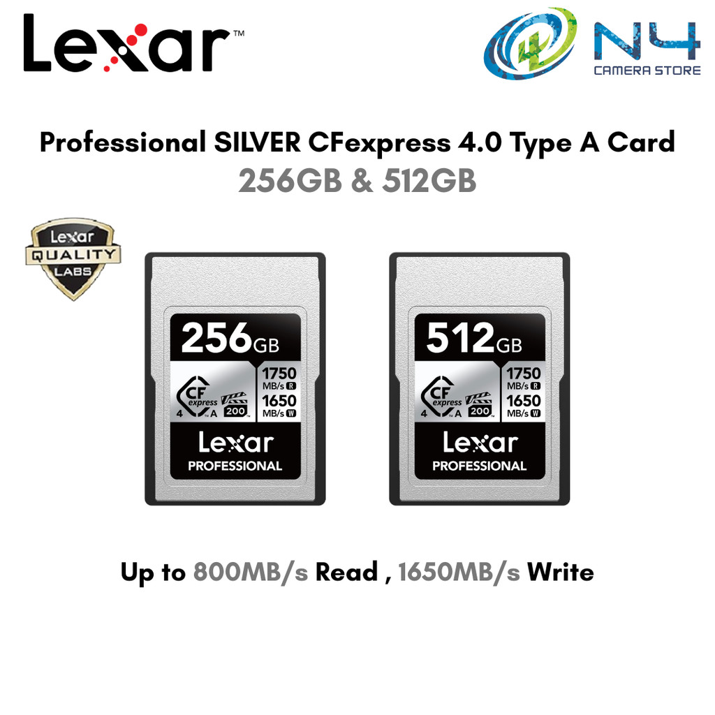 Lexar Professional SILVER CFexpress 4.0 Type A การ์ดหน่วยความจํา 256GB & 512GB