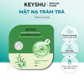 1 Miếng Mặt Nạ Tràm Trà KEYSHU Bioessence Mask T Hỗ Trợ Giảm Mụn, Kiểm Soát Dầu, Làm Dịu Da 26ml