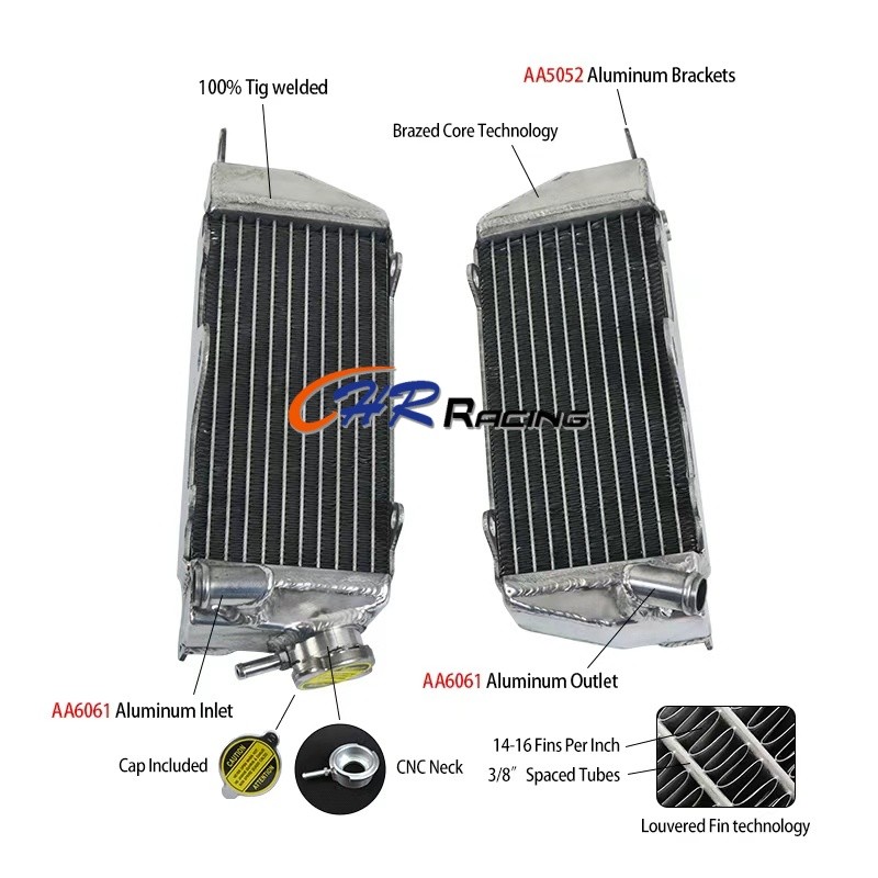 สําหรับ Kawasaki KX250 KX 250 KX-250 1984 LH&RH หม้อน้ําอลูมิเนียมอัลลอยด์ใหม่เอี่ยม