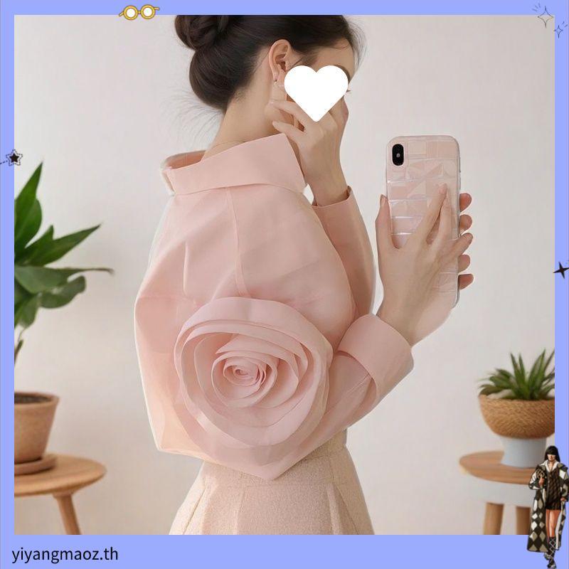 imoveเสื้อลายดอกไม้ 3D สําหรับผู้หญิงสไตล์เกาหลี