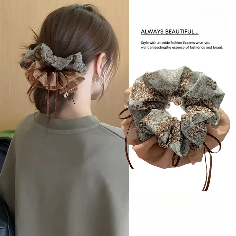 ที่ไม่ซ้ํากันสวย Scrunchie 2026, ผ้าผูกผมแฟชั่นเกาหลีสําหรับผู้หญิง, ที่ใส่ผมหางม้าสุดเก๋และสง่างาม