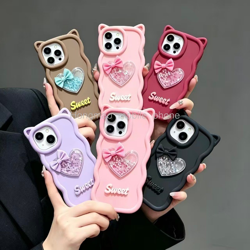 3D หูแมวเคสโทรศัพท์น่ารักขอบหยักซิลิโคนกันกระแทกสําหรับOPPO A6 A6X A6S A5 A5X A5S A3 A3X A3S A3i A12
