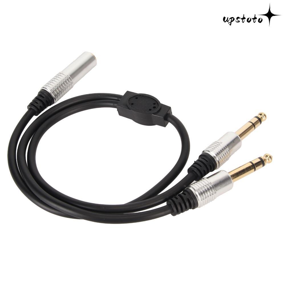 UPSTOTO สายแยก 1 ถึง 2 Y, Plug and Play Single-Channel 6.35mm Female to 2 Male Cable, Stable Signal 