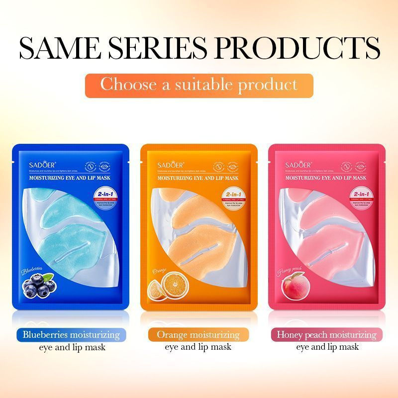 [คลังสินค้าพร้อม] Orange Blueberry Moisturizing Eye Mask Lip Mask Combine Patch Brightening Soothing