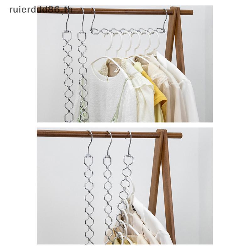 XXHZ ไม้แขวนเสื้อประหยัดพื้นที่ พับได้ Magic Space Saver ตะขอหมุน 360° โลหะ [TH]