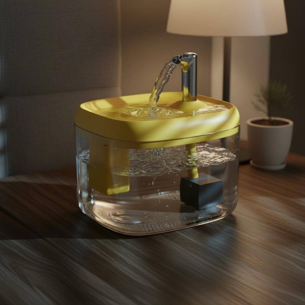 พิเศษ-Hushed ปั๊ม Feline น้ําน้ําพุโปร่งใส Reservoirหมุนเวียน Feline Fountain