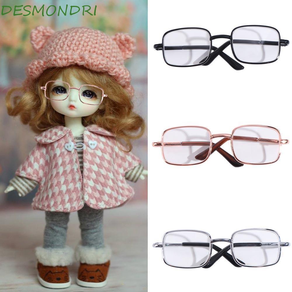 DESMONDRI Preppy Cotton Doll Glasses, Silver Lovely Idol Plush Doll Glasses, Square Glasses 8.5 CM G