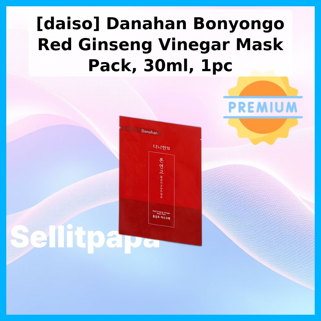 [daiso] Danhan Bonyongo Red Ginseng Vinegar Mask Pack, 30ml, 1 ชิ้น / Korean Mask Pack / Red Ginseng
