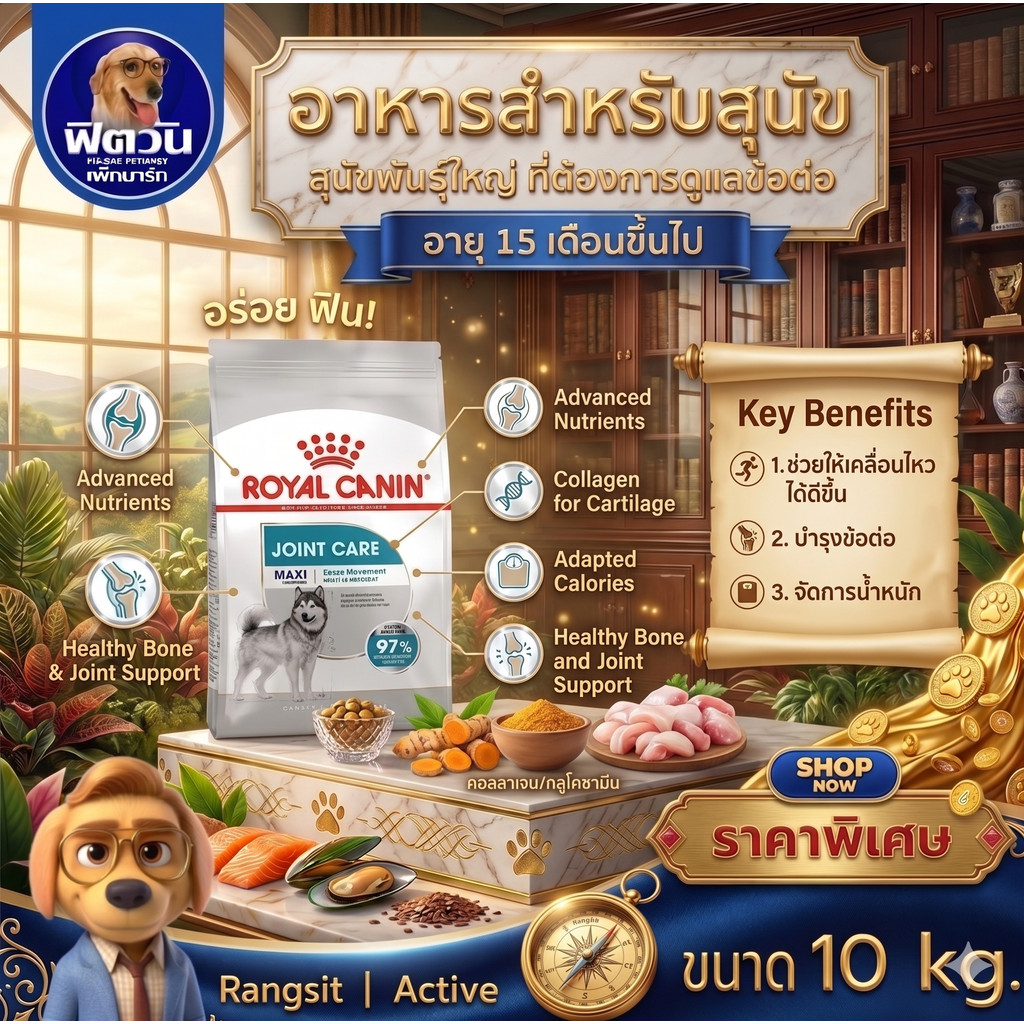 Royal Canin Maxi Joint Care อาหารสำหรับสุนัขโตพันธุ์ใหญ่ สำหรับสุนัขพันธุ์ใหญ่บำรุงข้อต่อ ขนาด 10 kg.