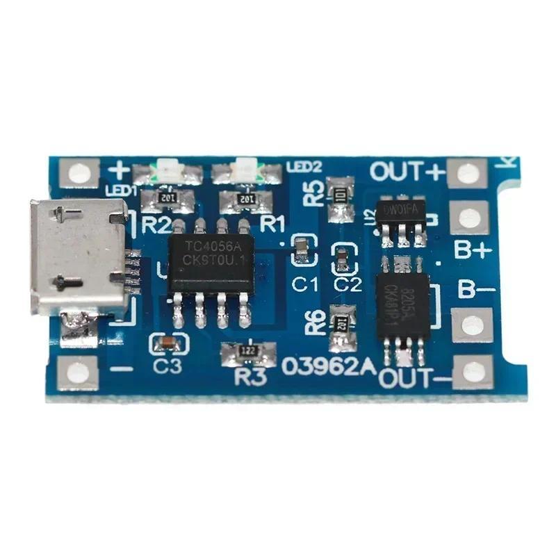 1A 18650 แบตเตอรี่ลิเธียมบอร์ดป้องกัน Type-c/Micro/Mini USB ชาร์จโมดูล TP4056 พร้อมป้องกันหนึ่งแผ่นโ