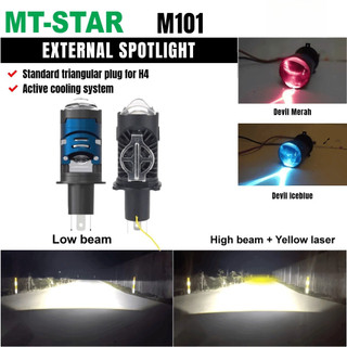 MT STAR ID Lampu LED H4 M101 Projector 3 Warna Super Bright 55W Kipas Pendingin Tahan Lama