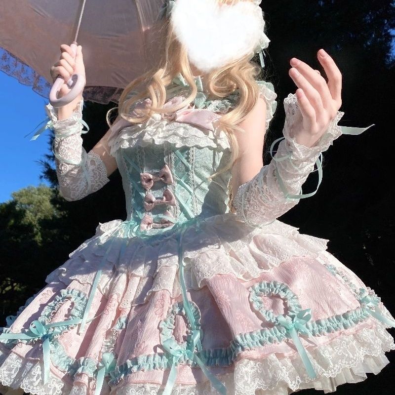 [Fudie Love Song] Lolita Lolita Original Full Dress jsk Dress Bow Lolita/Beads 5.6