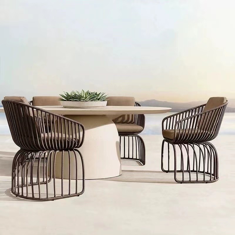 🚀 BUNISE P81Outdoor Furniture Rattan Sofa Coffee Table and Dining Set Waterproof Sun Resistant for G