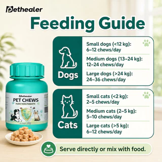 PETHEALER ขนมเม็ดสัตว์เลี้ยง รสไก่ สำหรับสุนัขและแมว 100g ประมาณ 300 เม็ด พร้อมส่งไทย เก็บเงินปลายทาง