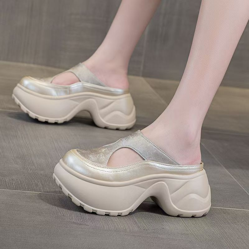 2026 สไตล์ใหม่ขนาดเล็กหนาSoled Toe-Coveredรองเท้าแตะผู้หญิง 2026 Slip-Onขี้เกียจสวมใส่ด้านนอกAll-Match20260507