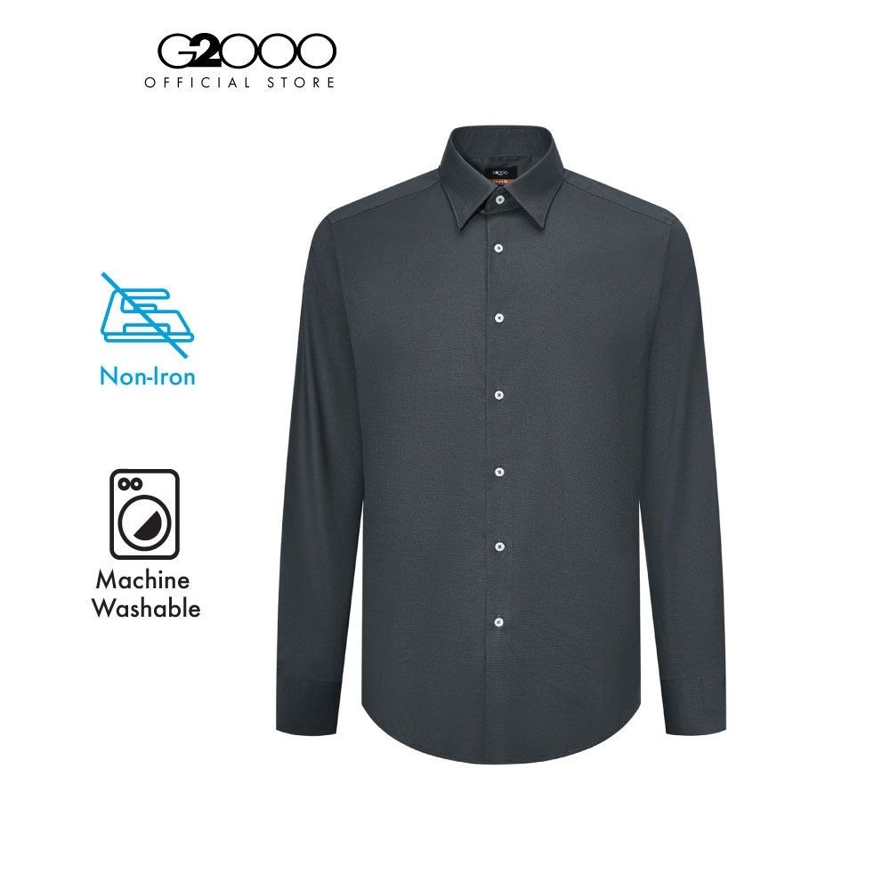G2000 เสื้อเชิ้ตแขนยาวแบบทางการสำหรับผู้ชาย ทรง Smart Fit รุ่น 4112113298 DARK GREY